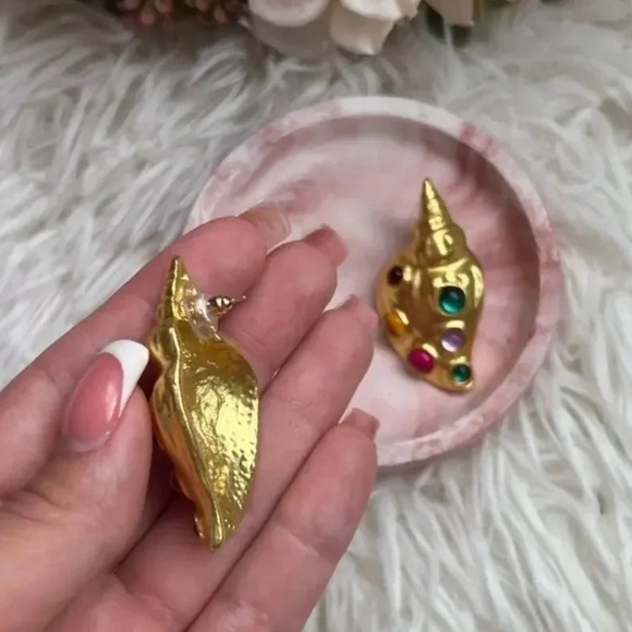 Zara Gold Colorful Shell Earrings - Picture 7 of 14